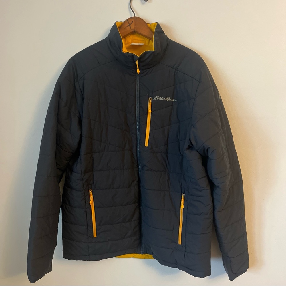 Eddie Bauer Ignite light Reversible Outdoor Hiking puffer Jacket Full Zip Men L